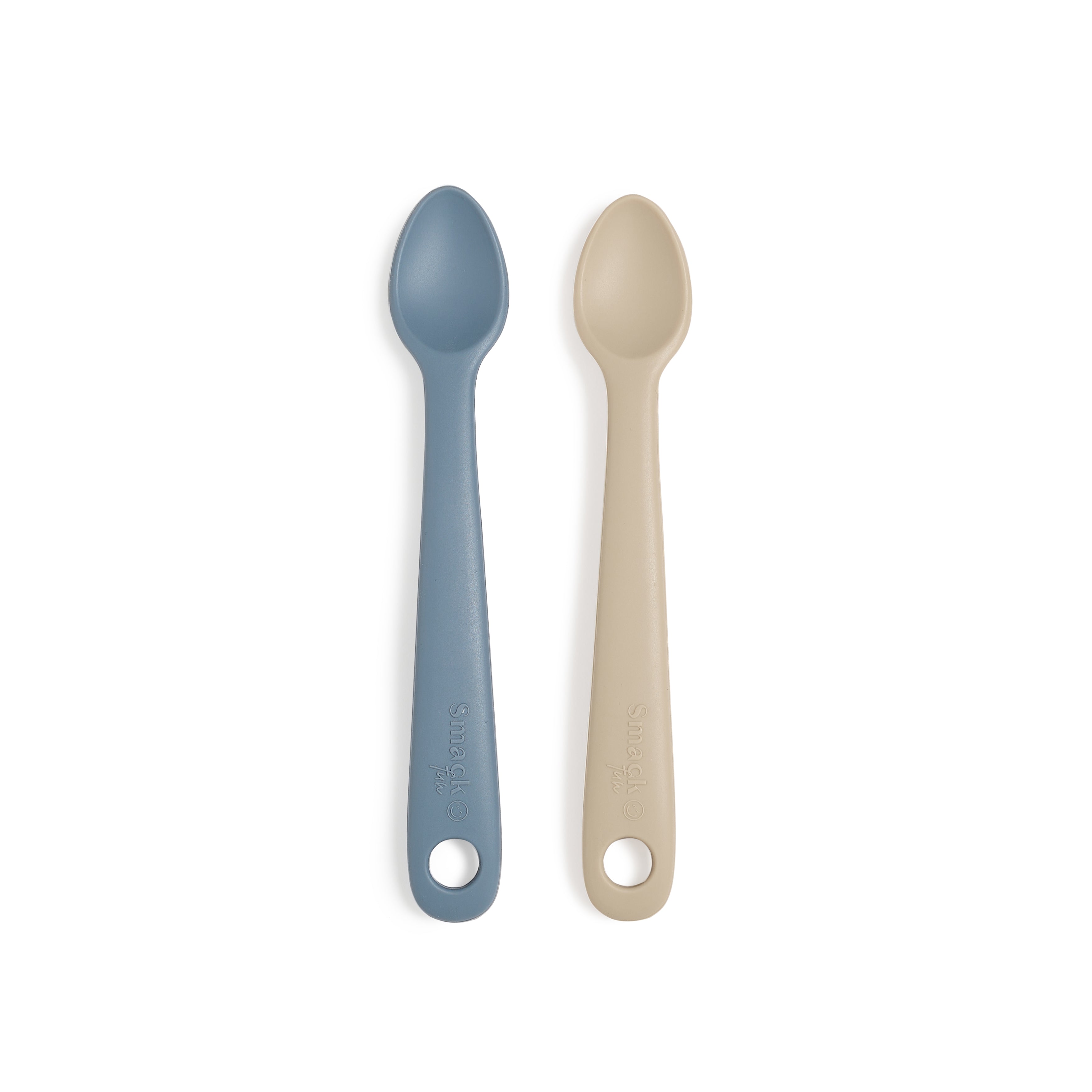 Baby Silicone Feeding Spoons (Blush/Shifting Sand) 2-Pack – Mushie